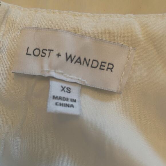 LOST & WANDER Day Trip 100% Organic Cotton White Eyelet Mini Dress Size XS - Picture 8 of 10